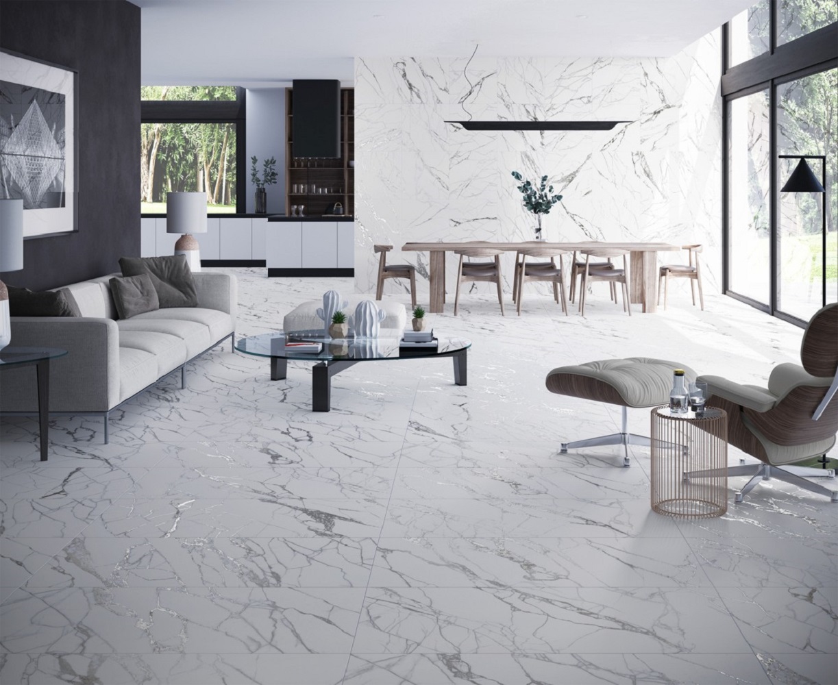 Cristacer Marmara płytka ścienno-podłogowa 120x60 cm biała-czarna-mix kolorów