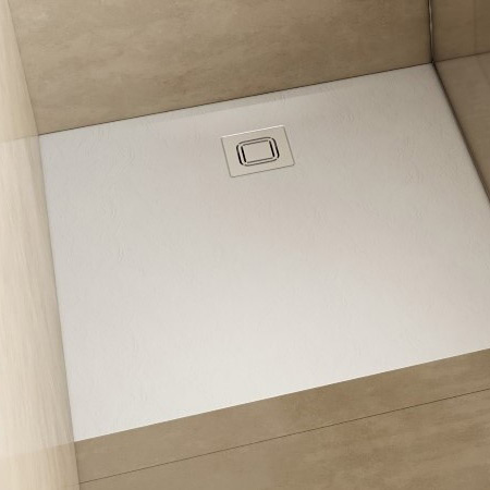 Schedpol Majestic White Stone brodzik kwadratowy z syfonem 80x80 cm biały 3.3500/B/ST-M6/B