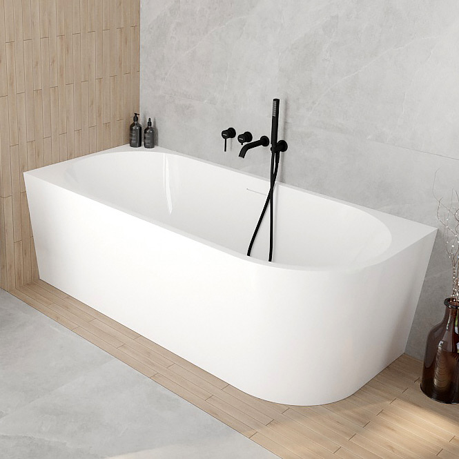 Oltens Delva wanna narożna 170x80 cm prostokątna biała 11000000 - Wysyłka w 24h