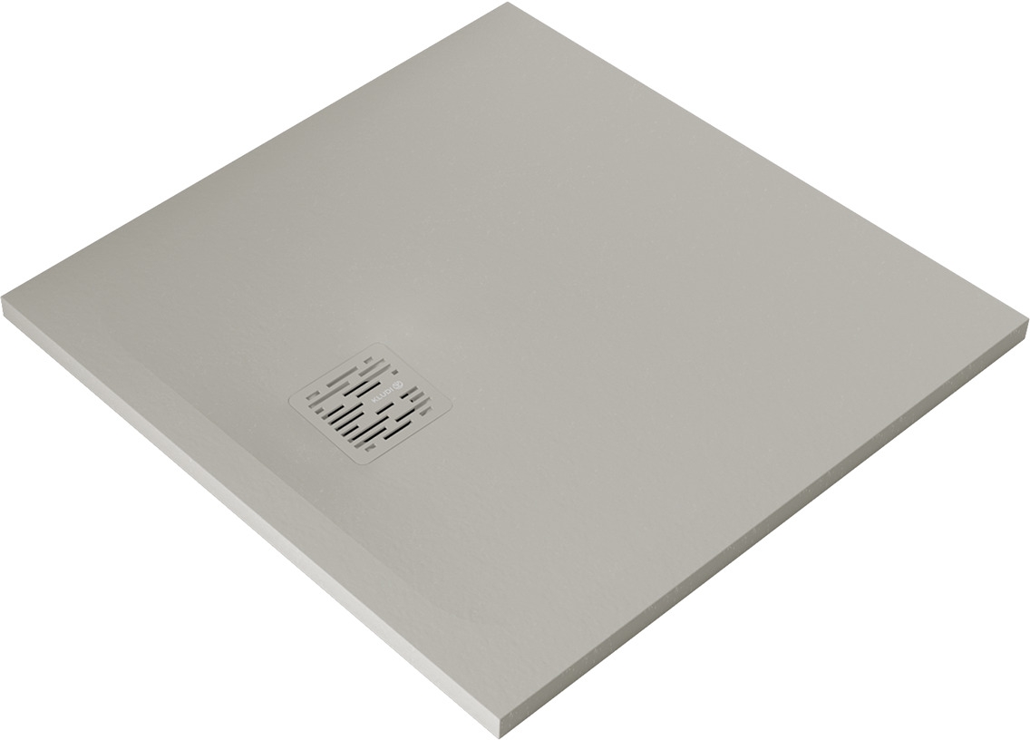 Kludi Terra brodzik kwadratowy 80x80 cm jasny szary mat 08DW09O2