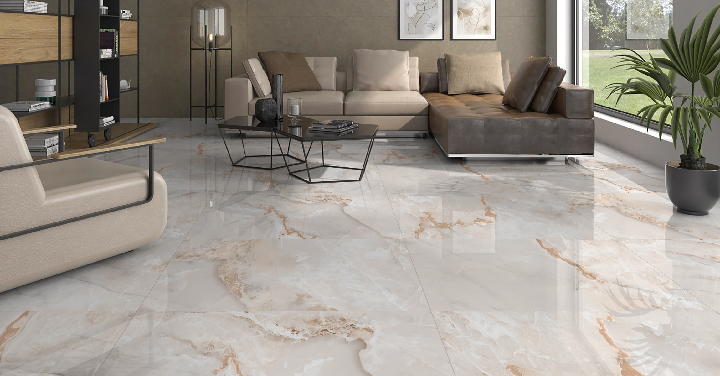 Egen Hampton płytka ścienno-podłogowa 120x60 cm beżowa-biała