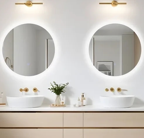 Balneo Moon lustro 90x90 cm okrągłe z oświetleniem z matą grzewczą biały L0101020401-4