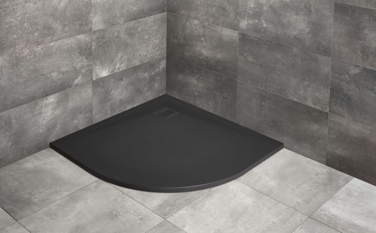 Radaway Kyntos A brodzik półokrągły 80x80 cm czarny HKA8080-54