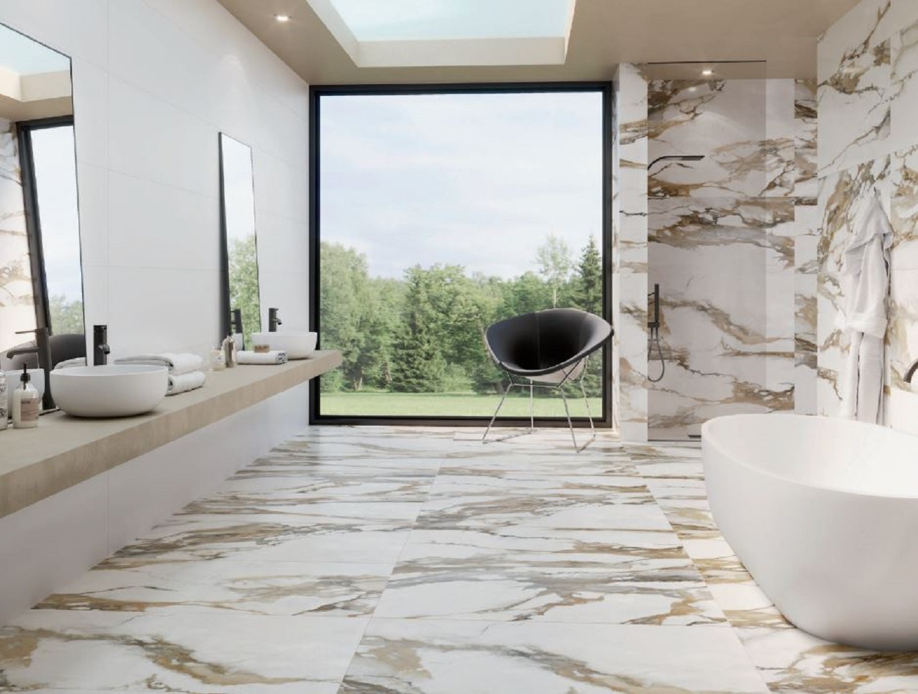 Keratile Stagnone Gold płytka ścienno-podłogowa 120x60 cm beżowa-szara-mix kolorów-złota