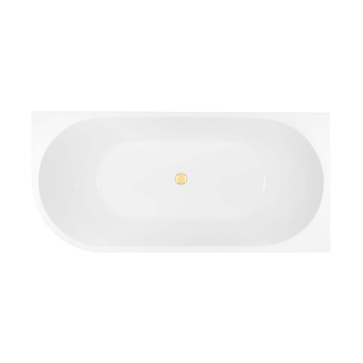 Zestaw Delva wanna narożna 170x80 cm prostokątna z pokrywą korka biały połysk/złoty połysk (11001000, 09002800) - Wysyłka w 24h