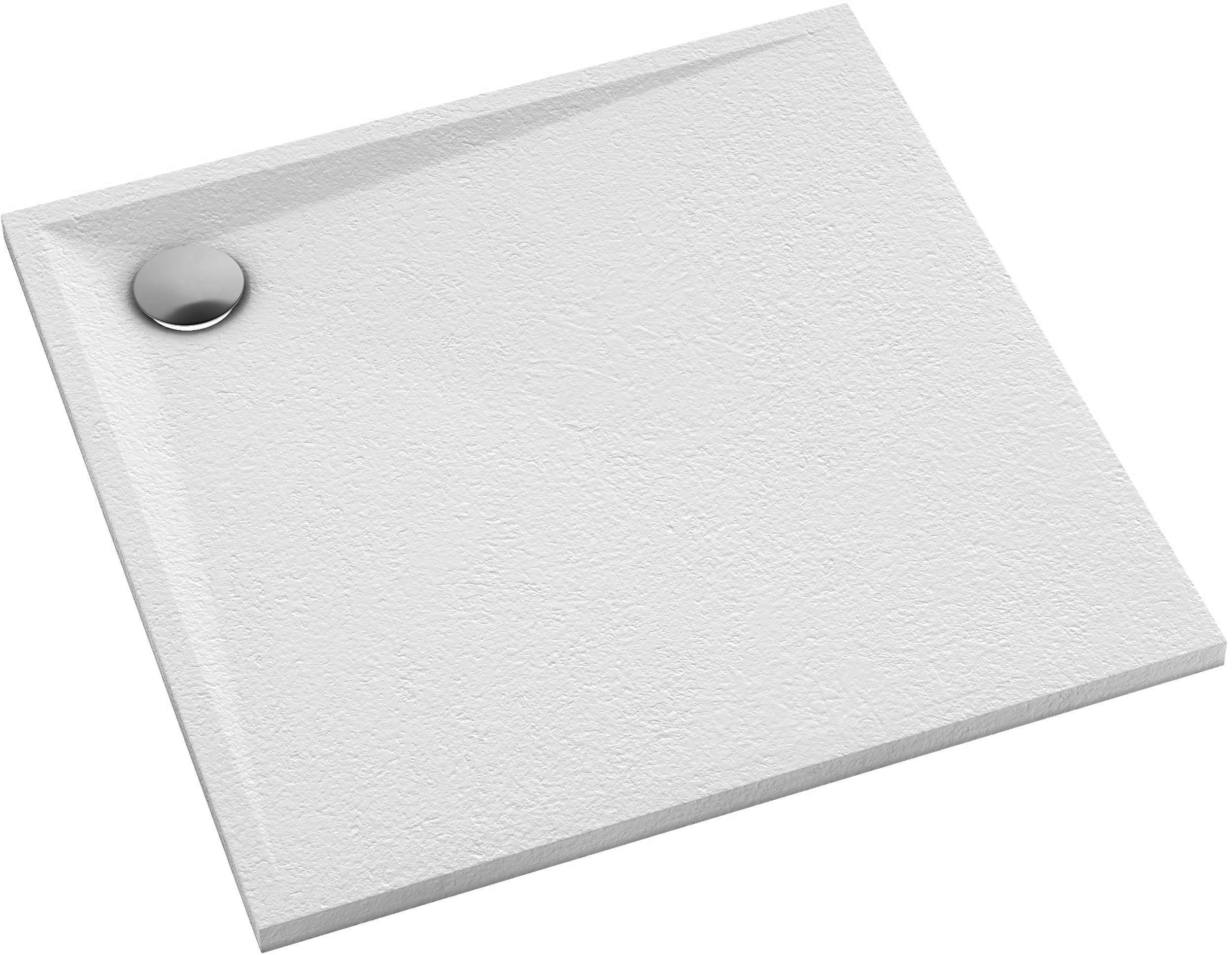 Omnires Stone brodzik 80x80 cm kwadratowy kompozyt biały mat STONE80/KBM