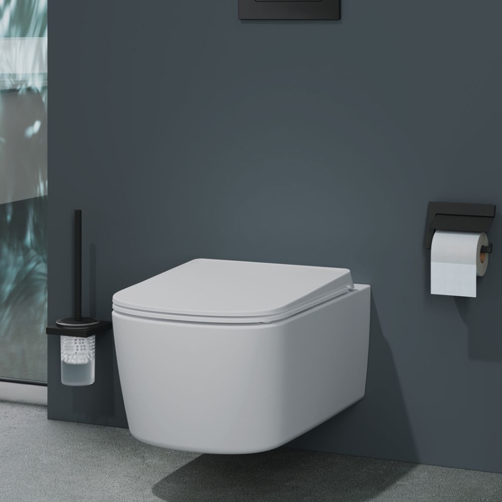 Kludi Resa S miska WC z deską wolnoopadającą wisząca bez kołnierza spłukiwanie wirowe biały mat 27WCSET53 - Wysyłka w 24h