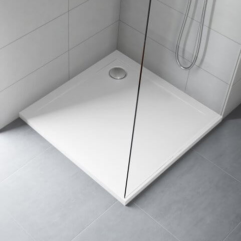 Polimat Geos brodzik 90x90 cm kwadratowy biały 00433