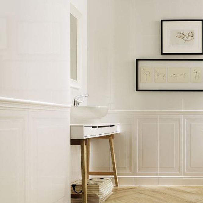 Tubądzin Royal Place White 3 STR płytka ścienna 74,8x29,8 cm biała