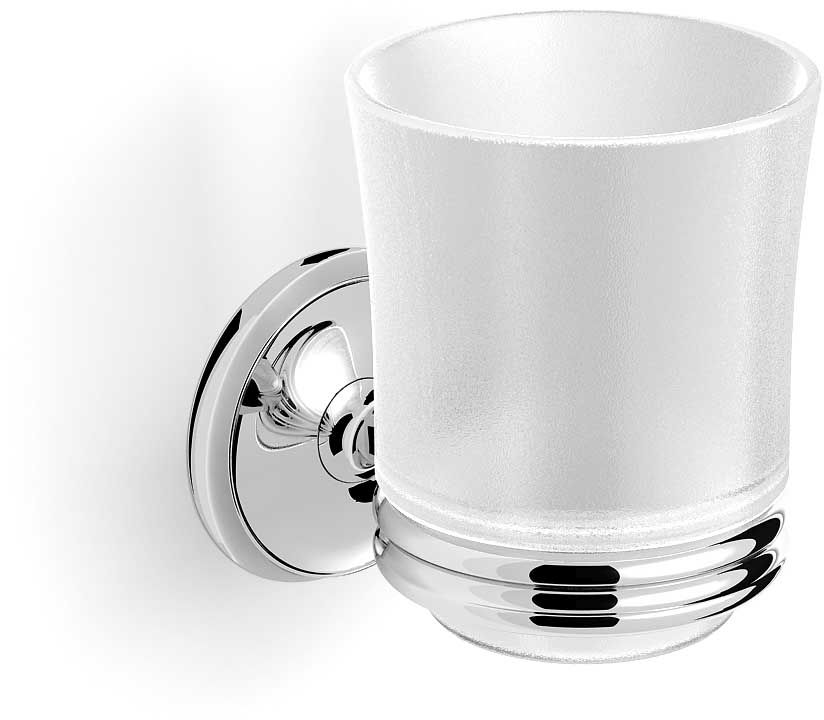 Stella Monaco kubek do mycia zębów z uchwytem ściennym chrom/szkło matowe 09.411