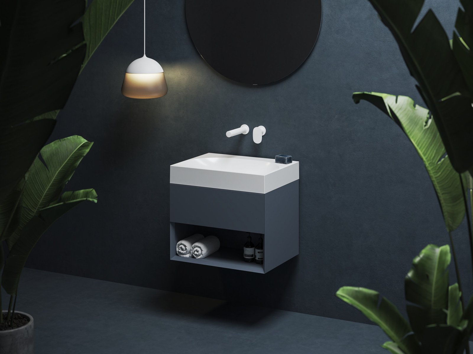 Ravak Lite szafka 60x45x43 cm podumywalkowa wisząca deepsea blue X000001857