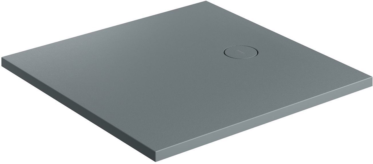 Omnires Aquarock brodzik kwadratowy z maskownicą 80x80 cm ash grey mat AQUAROCK80-KAG
