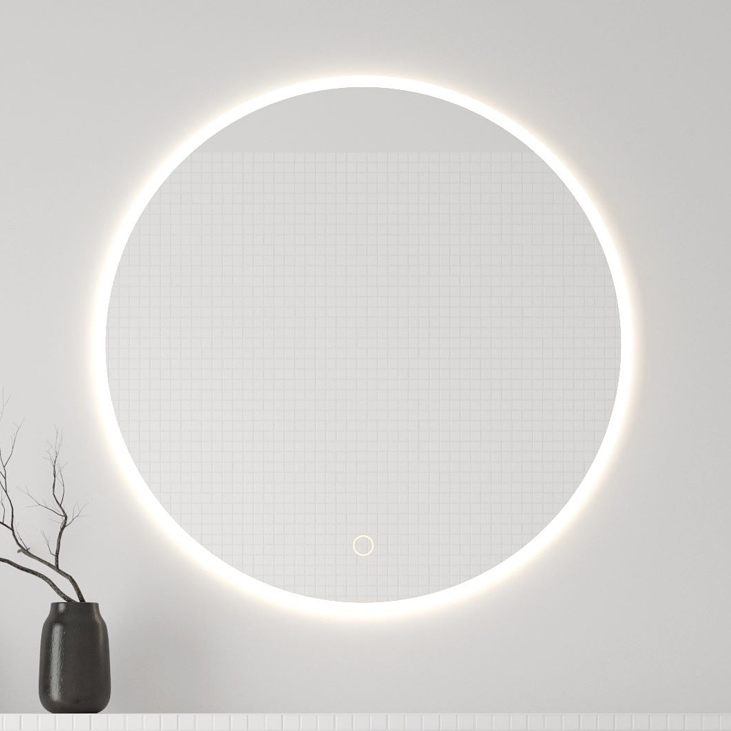 Oltens Nordlis lustro 100x100 cm okrągłe z oświetleniem z przodu z matą grzewczą 64102000 - Wysyłka w 24h