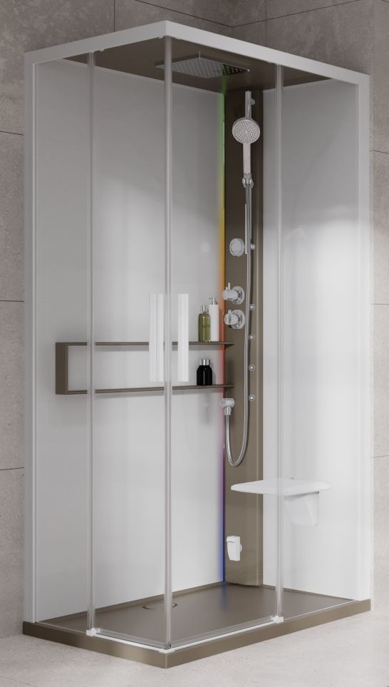 Novellini Glax 2 2.0 A kabina z hydromasażem 90x90 cm parowa z brodzikiem corda G22A90T5-1TU