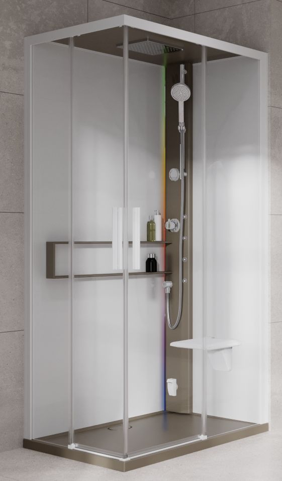 Novellini Glax 2 2.0 A kabina z hydromasażem 90x90 cm parowa z brodzikiem corda G22A90M5-1TU