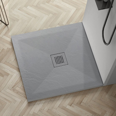 Balneo Stone Tray brodzik 90x90 cm kwadratowy kompozyt jasnoszary STFLG909025