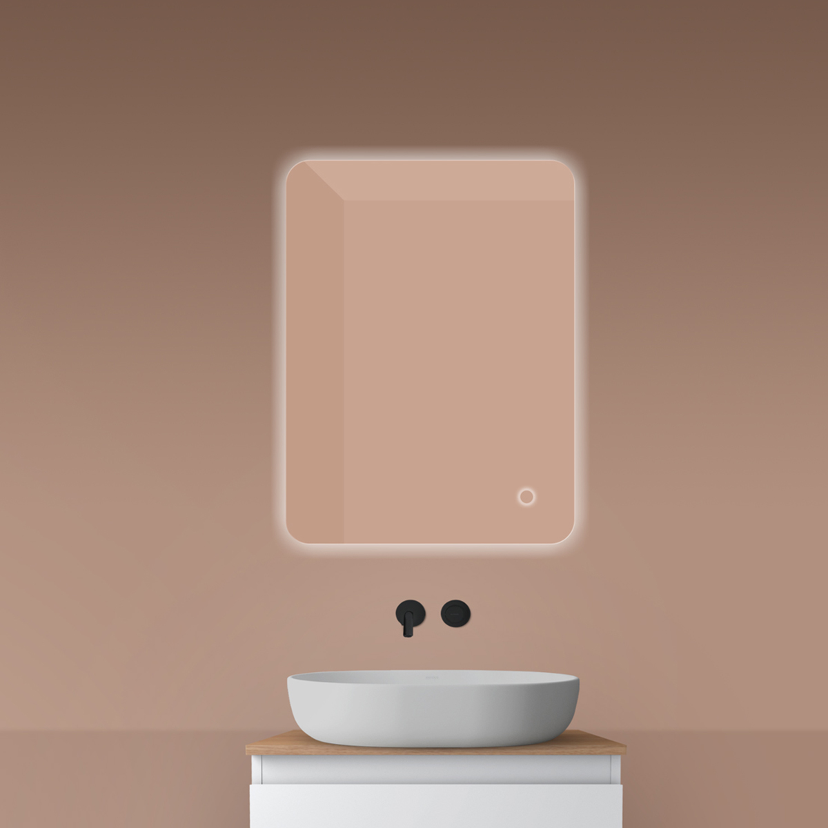 Oltens Nordlis lustro 60x80 cm prostokątne z oświetleniem od tyłu z matą grzewczą 64119000 - Wysyłka w 24h