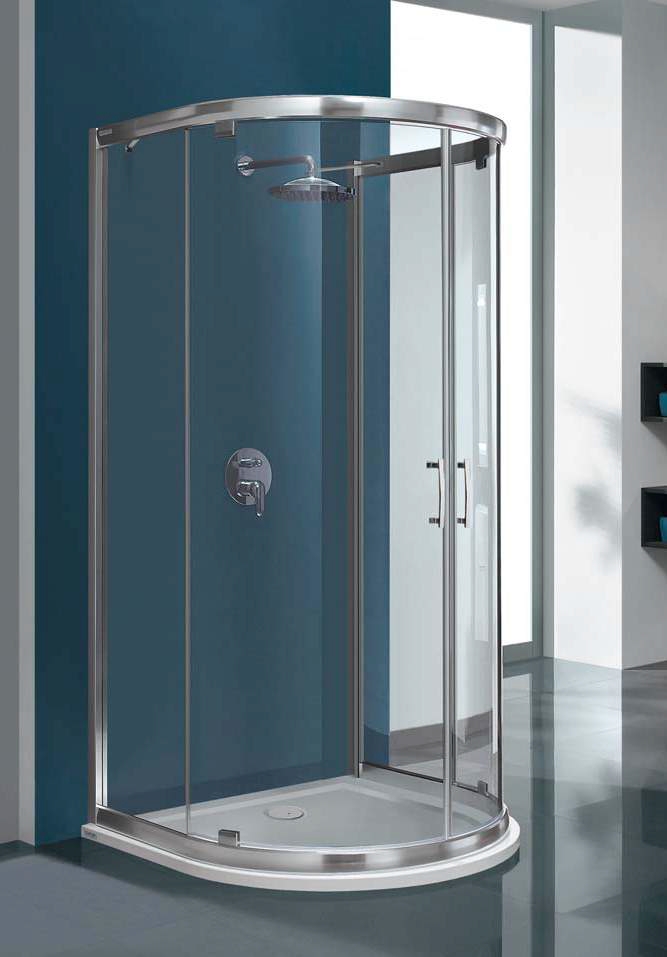 Sanplast TX KPP2DJa/TX5b-100 kabina prysznicowa 100 cm półokrągła przyścienna srebrny mat/szkło przezroczyste 600-271-0451-39-401