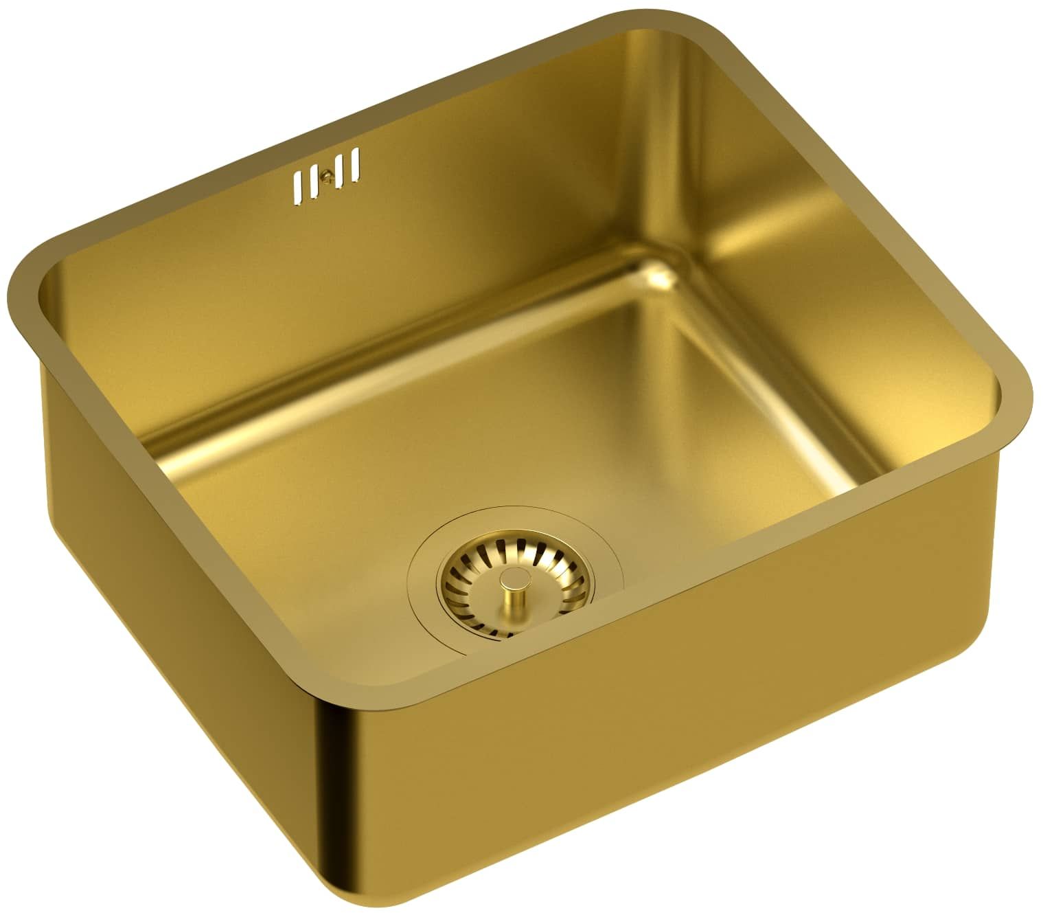 Quadron Nicolas zlewozmywak stalowy z syfonem 44x39 cm złoty KS1U4035PVDG1_G1