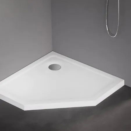 New Trendy Mild brodzik 90x90 cm pięciokątny biały B-0624 - Wysyłka w 24h