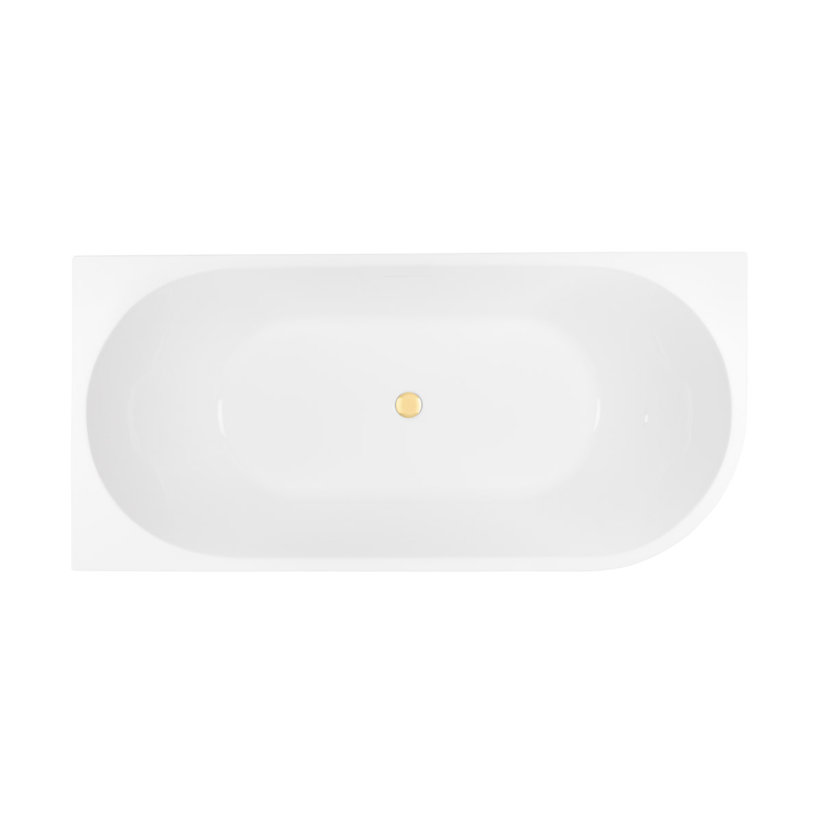 Zestaw Oltens Delva wanna narożna 170x80 cm prostokątna z pokrywą korka biały połysk/złoty połysk (11000000, 09002800) - Wysyłka w 24h