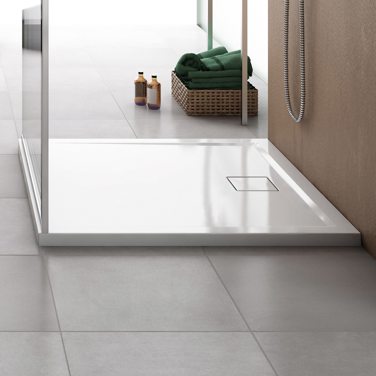 Ronal Livada brodzik 90x90 cm kwadratowy biały W20Q09004