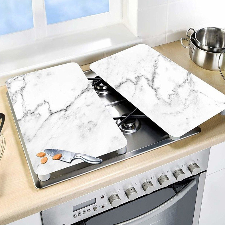 Wenko Universal płyta kuchenna wielofunkcyjna szklana 2 szt szary 53895100