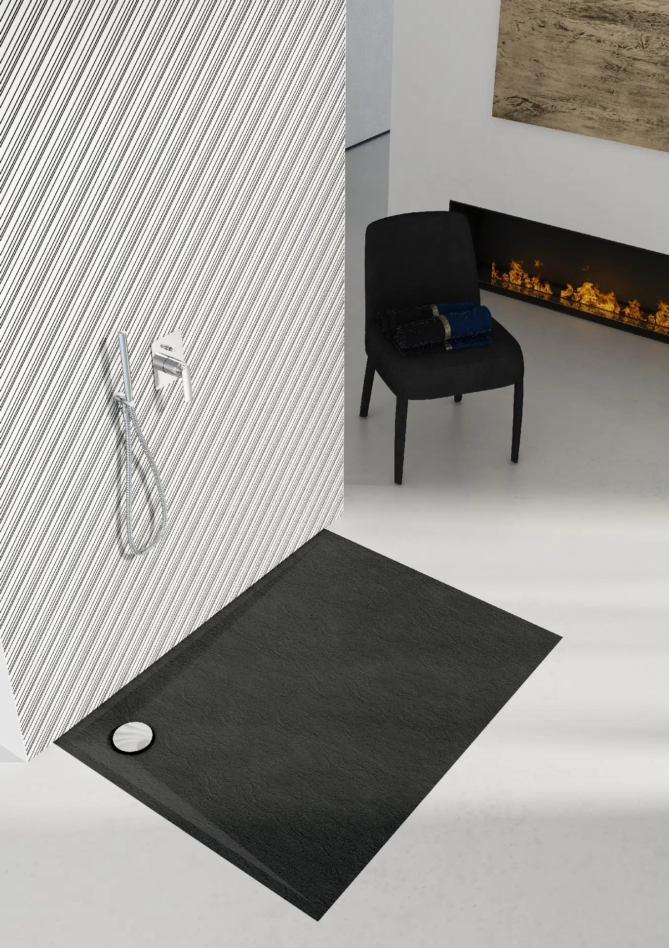 Schedline Libra Black Stone brodzik prostokątny 100x80 cm czarny 3SP.L1P-80100/C/ST