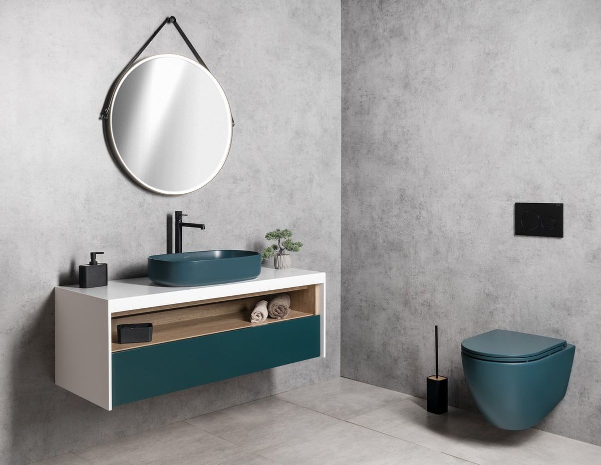 Sapho Orbiter lustro 70 cm okrągłe z oświetleniem LED rama czarna ORL070