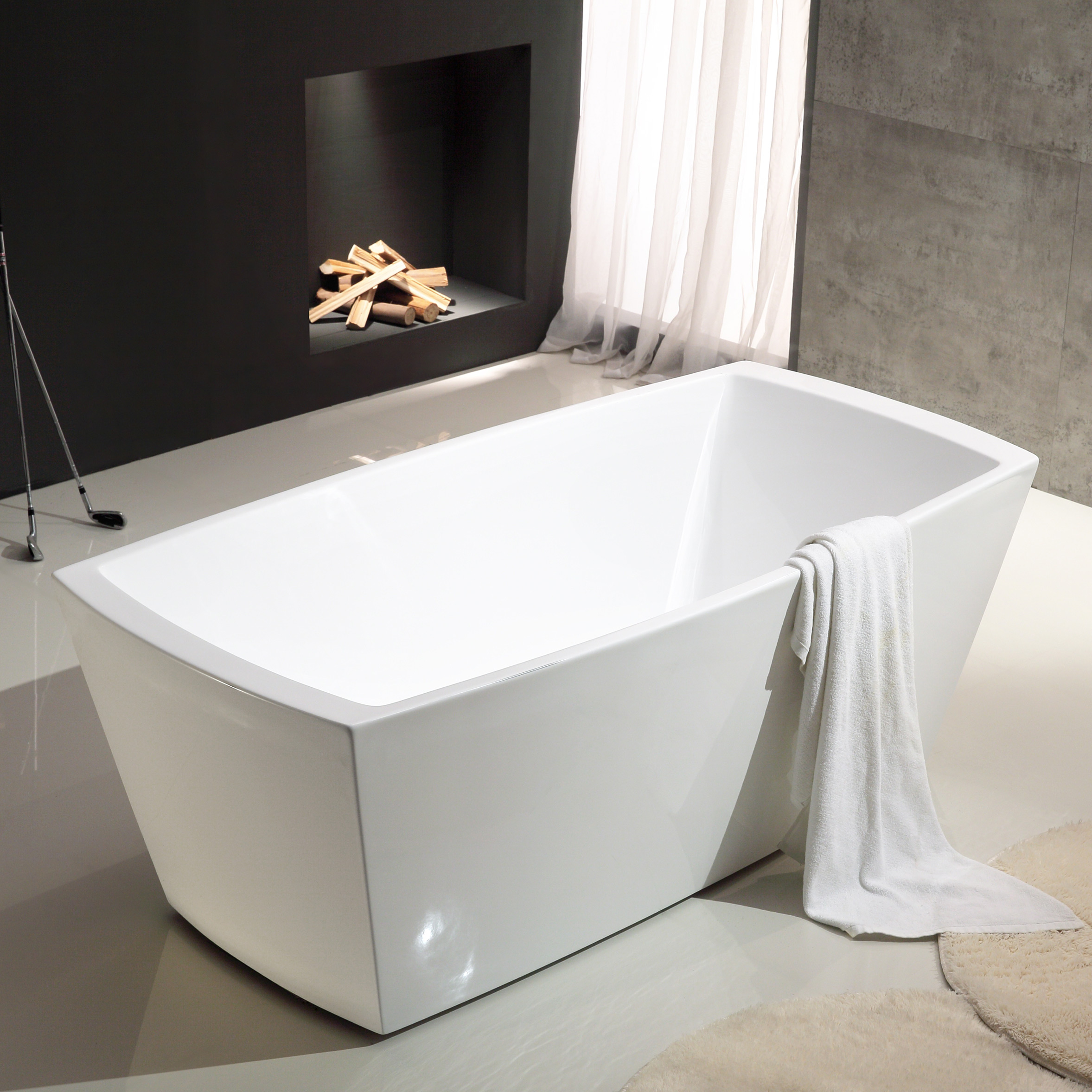 Hagser Elisa wanna wolnostojąca 150x75 cm akrylowa prostokątna biały połysk HGR10000012 - Wysyłka w 24h