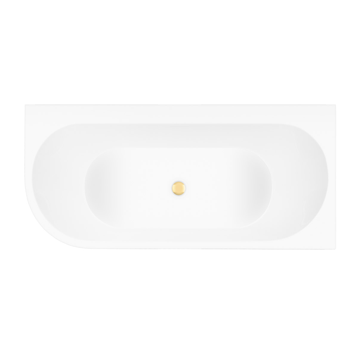 Zestaw Oltens Hulda wanna narożna 170x80 cm prostokątna z pokrywą korka biały połysk/złoty połysk (11004000, 09002800) - Wysyłka w 24h