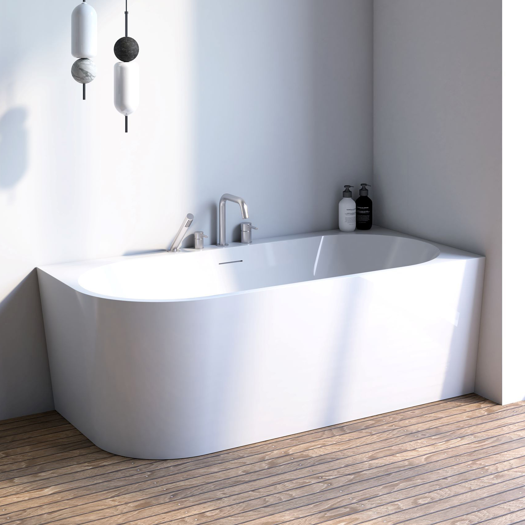 Oltens Hulda wanna narożna 160x75 cm prostokątna biała 11002000 - Wysyłka w 24h