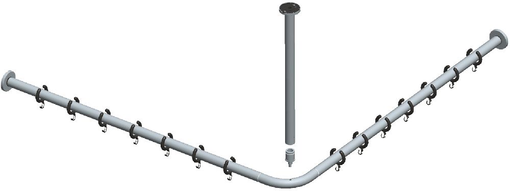 Keuco Plan drążek zasłony prysznicowej narożny 90 cm chrom 14937010900