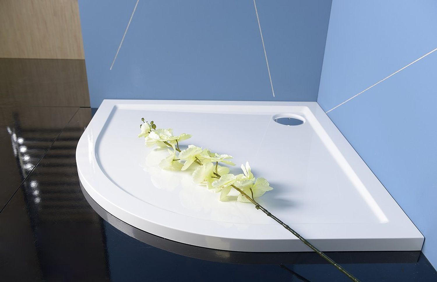 Polysan Sera brodzik 80x80 cm półokrągły biały 40511