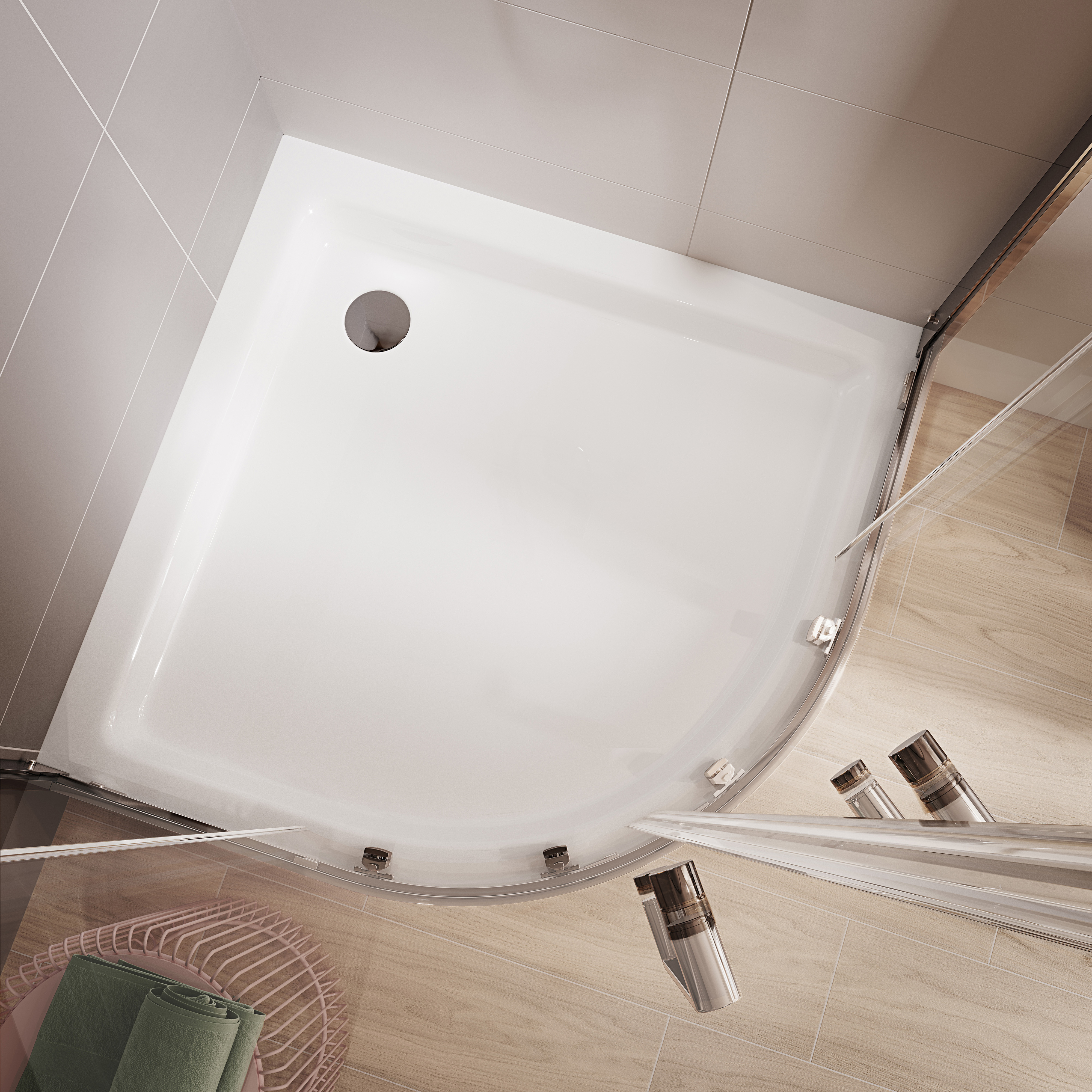 Cersanit Tako brodzik 90x90 cm półokrągły biały S204-004 - Wysyłka w 24h