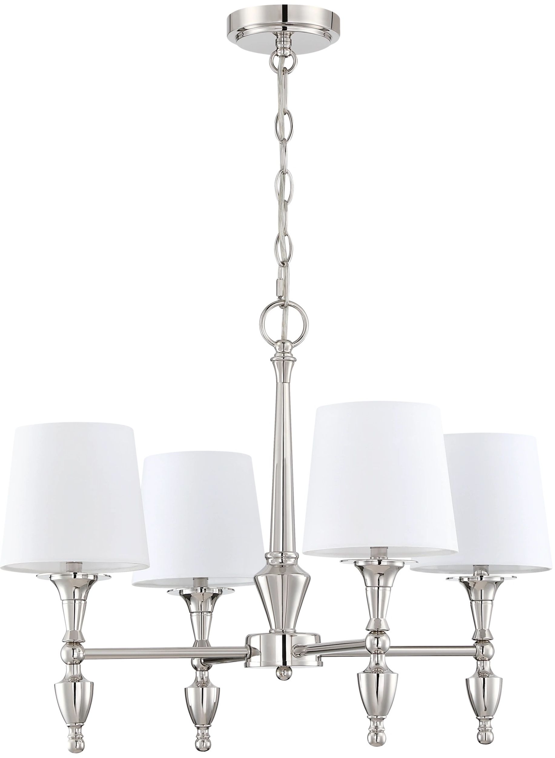 CosmoLight Austin lampa wisząca 4x40 W biała-nikiel P04135NI-WH