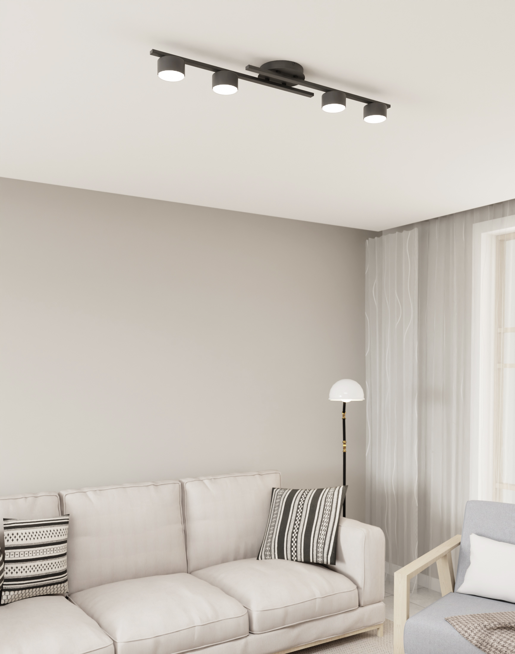 Emibig Fragment lampa podsufitowa 4x12 W czarna 1417/4