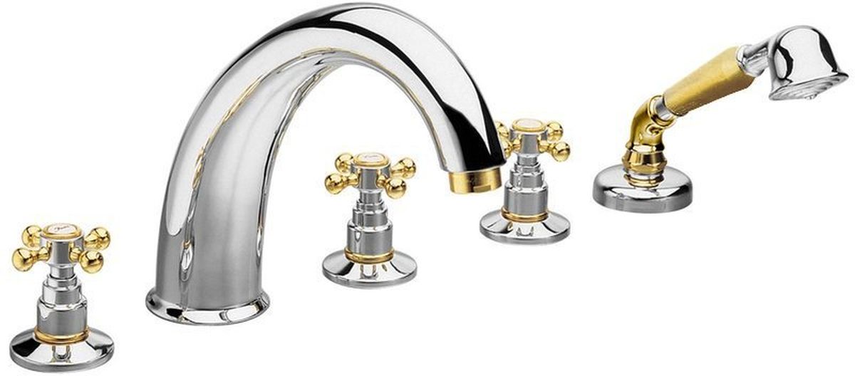 Sapho Antea bateria wannowo-prysznicowa 5-otworowa chrom/złoty 3312