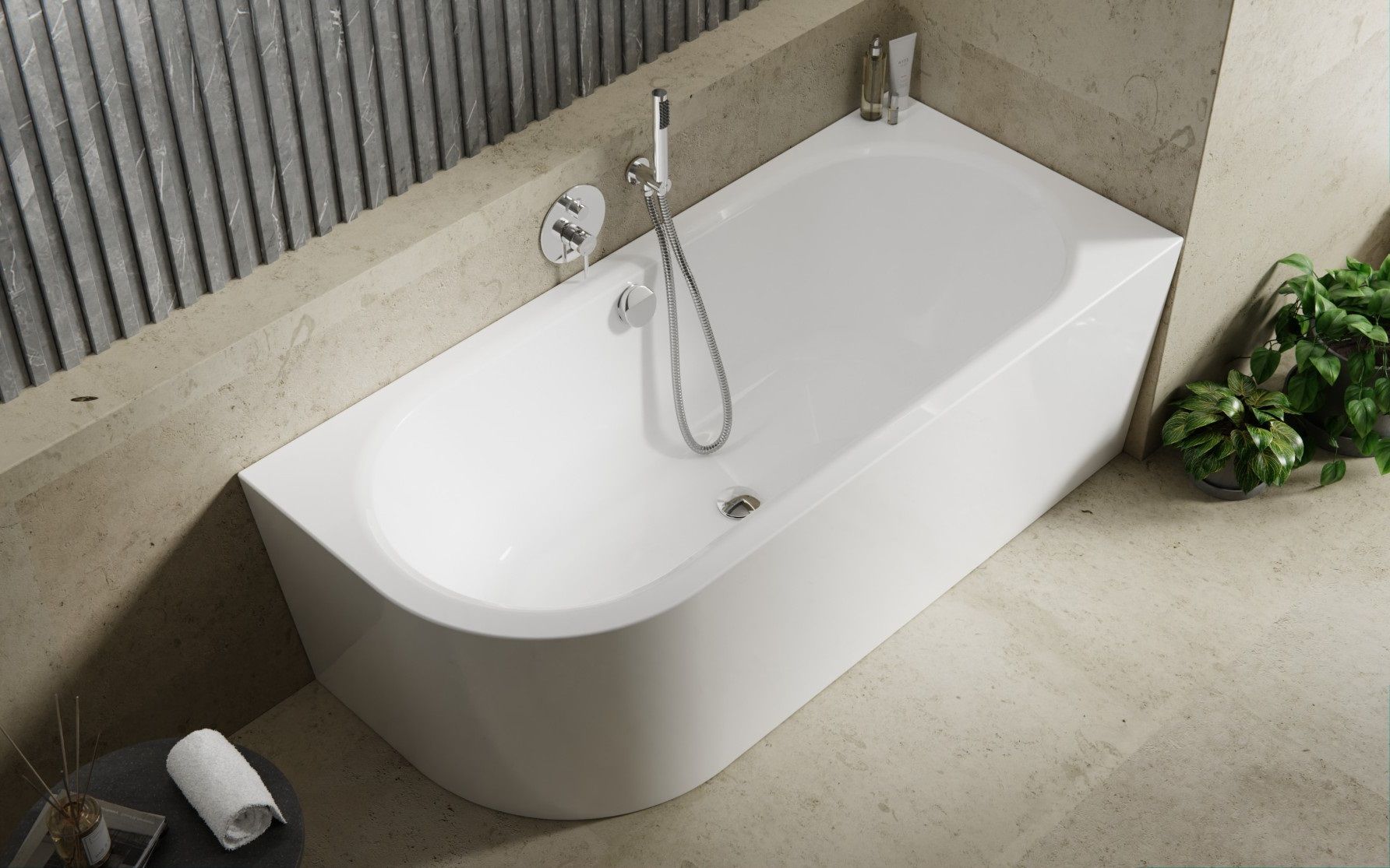 Besco Avita A-Line wanna przyścienna 150x75 cm prostokątna biała #WAA-150APN