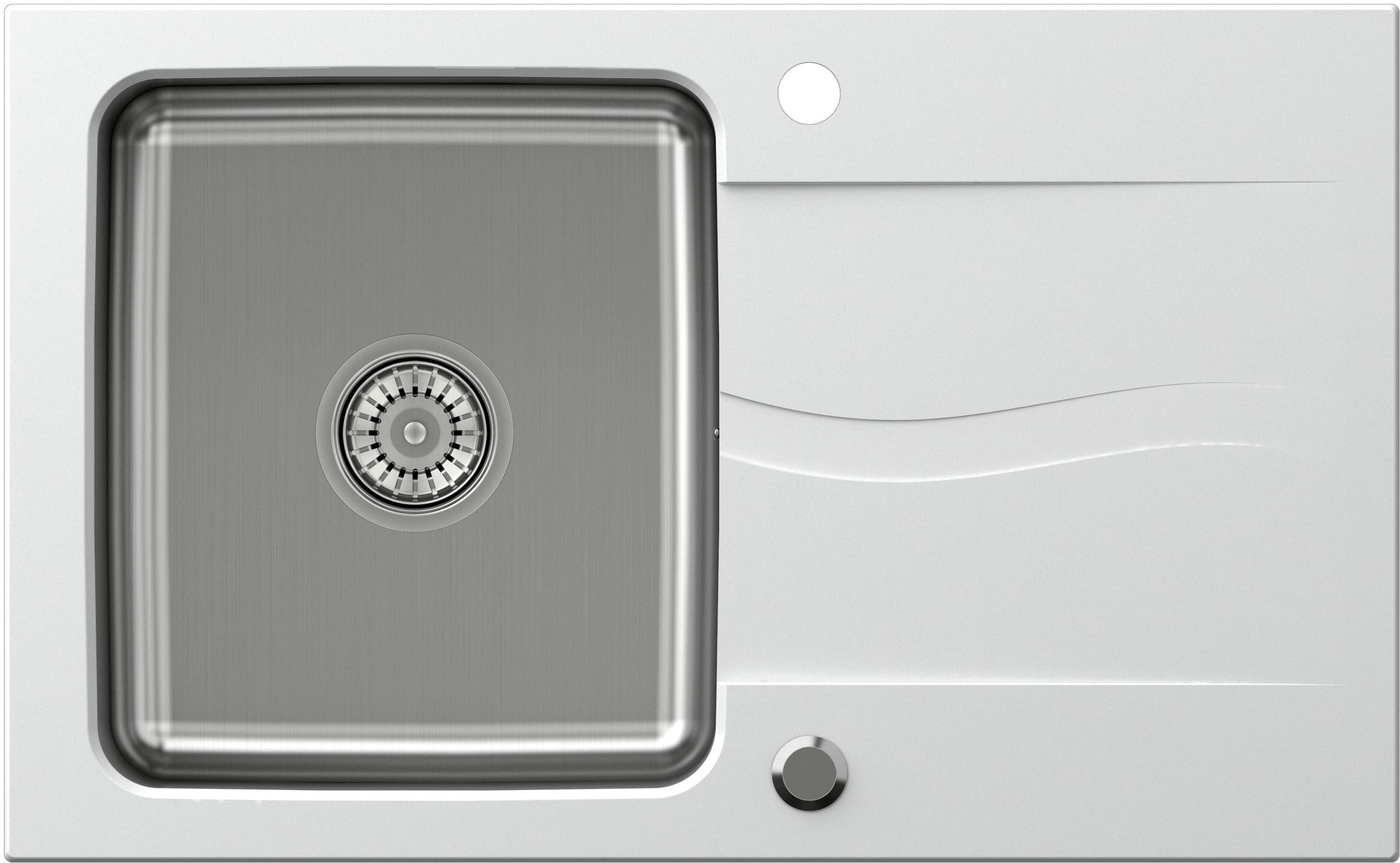 Quadron Michael 111 zlewozmywak granitowo-stalowy 78x48 cm alabaster/stalowy FUS_M7848BI