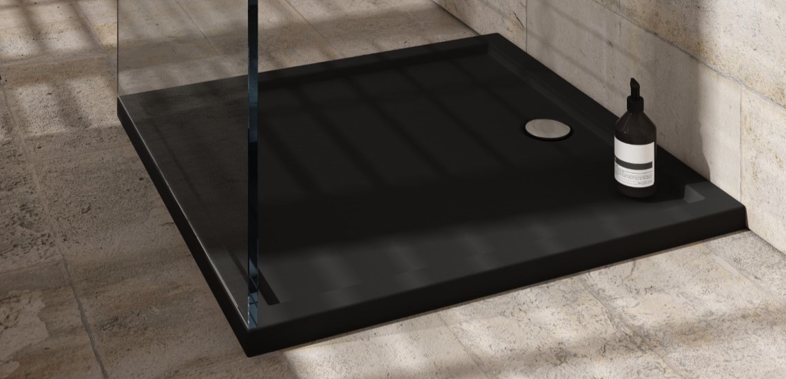 Schedpol Caspar New Black Matt brodzik kwadratowy z syfonem 80x80 cm czarny 3.2830/C/MG