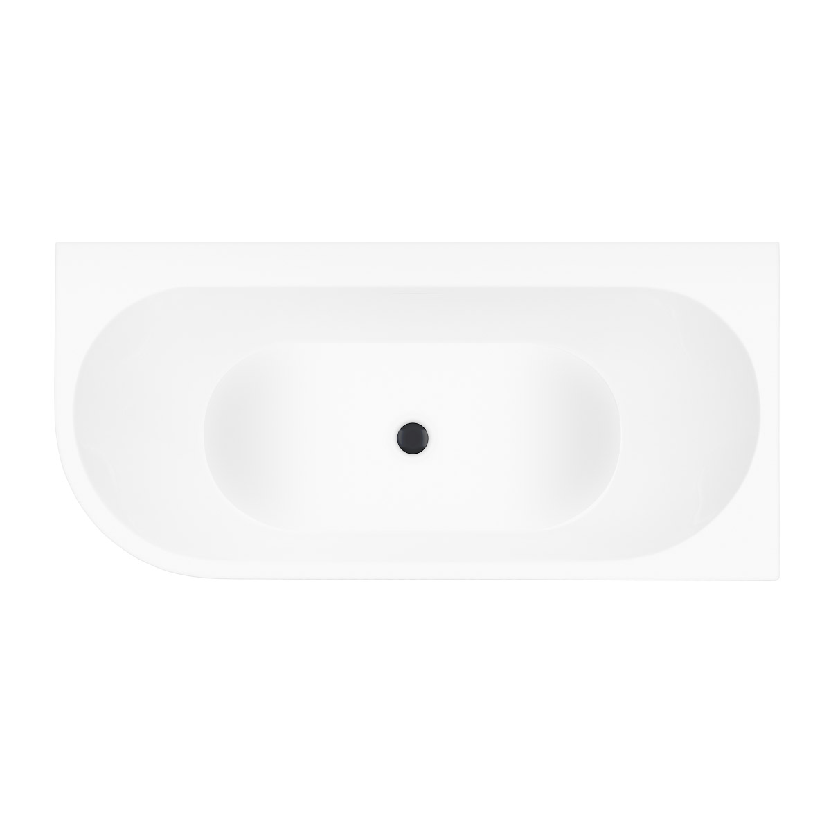 Zestaw Oltens Hulda wanna narożna 160x75 cm prostokątna z pokrywą korka biały połysk/czarny mat (11002000, 09002300) - Wysyłka w 24h