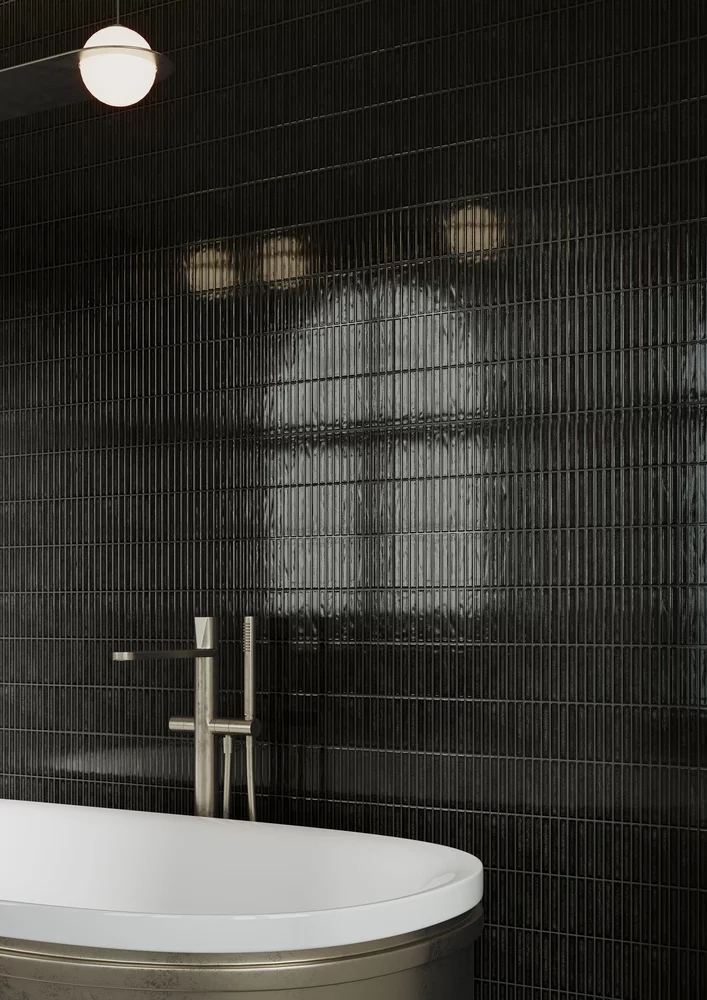 Paradyż Monpelli płytka ścienna 29,8x6,5 cm czarna