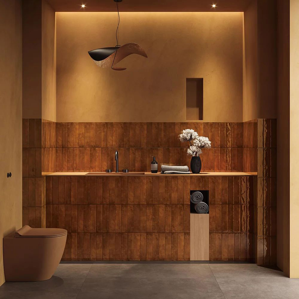 Paradyż Monpelli płytka ścienna 29,8x6,5 cm brązowa