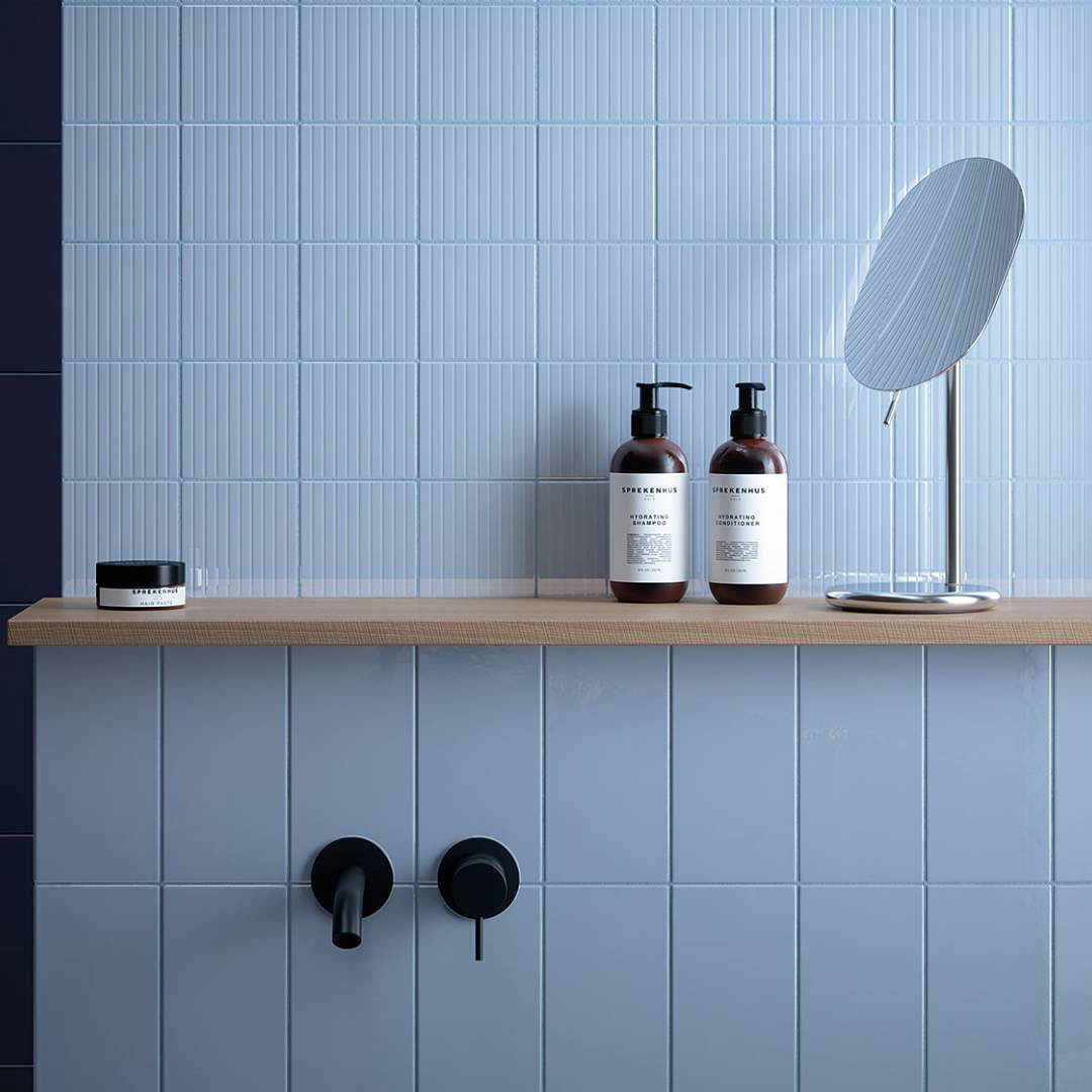 Paradyż Neve Creative blue płytka ścienna 9,8x19,8 cm niebieski połysk