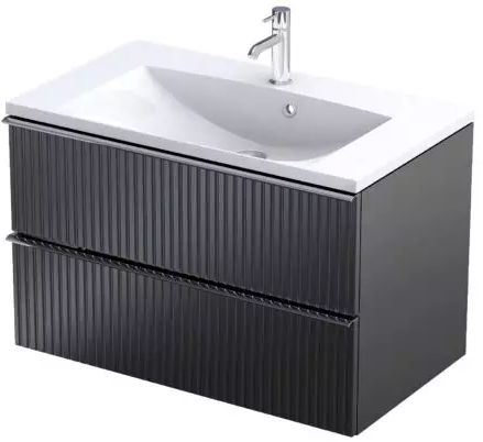 Oristo Etna szafka 79,6x45,5x50 cm podumywalkowa wisząca czarna OR52-SD2S-80-8R