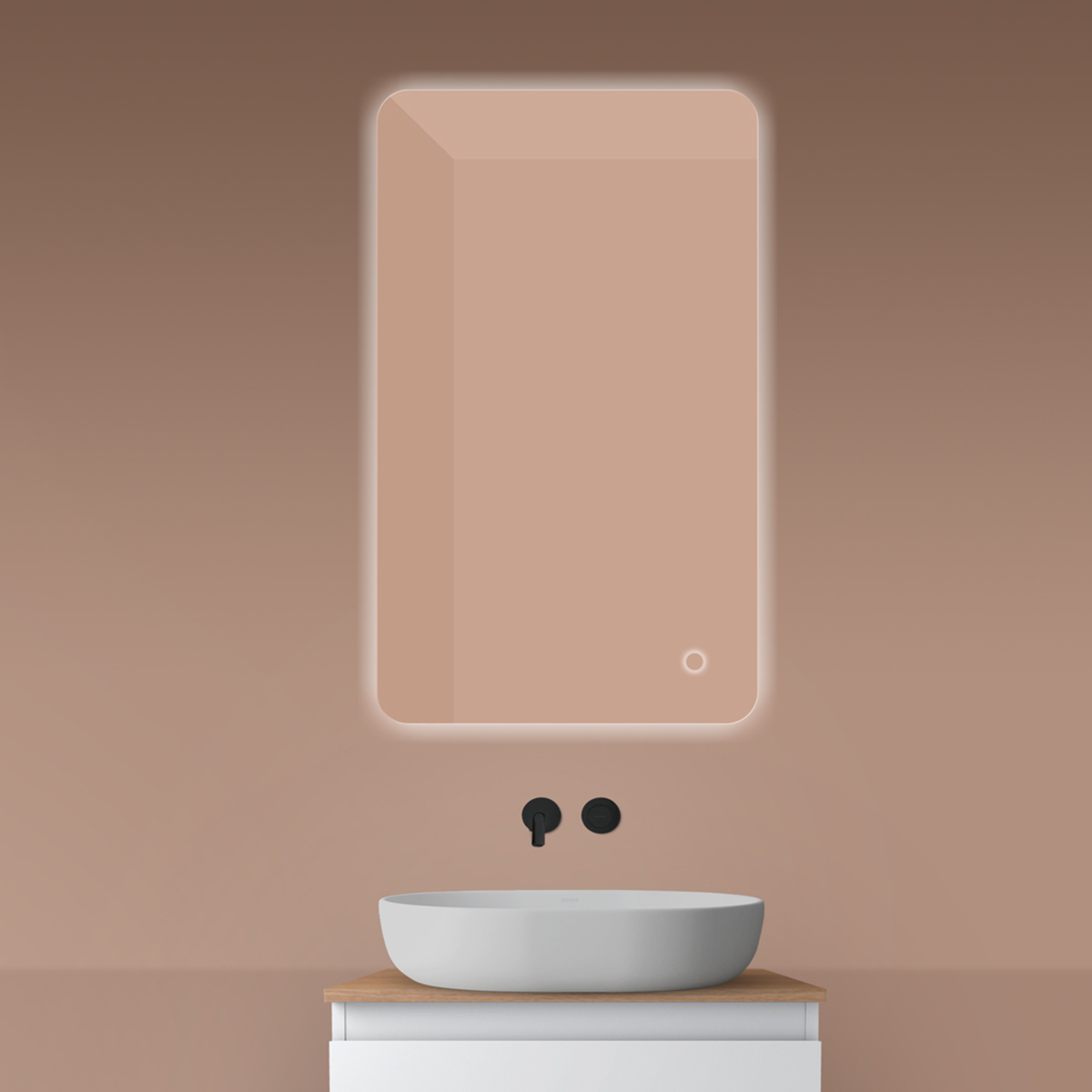 Oltens Nordlis lustro 60x100 cm prostokątne z oświetleniem od tyłu z matą grzewczą 64120000 - Wysyłka w 24h