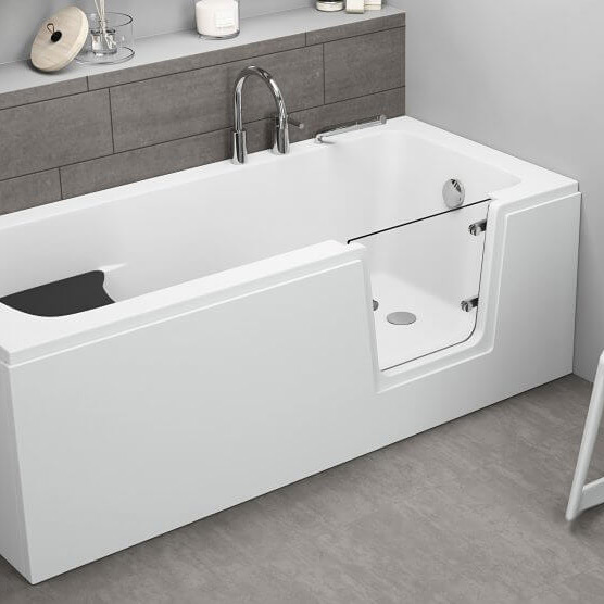 Polimat Avo wanna prostokątna 160x75 cm z drzwiami dla osób niepełnosprawnych biała 00012