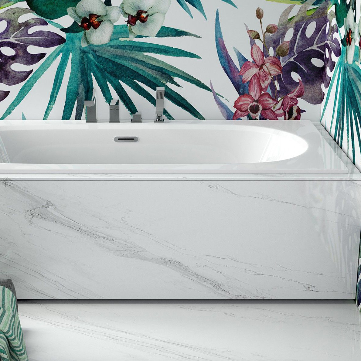 Besco Vitae Slim+ wanna prostokątna Slim 180x80 cm biała #WAV180SB+