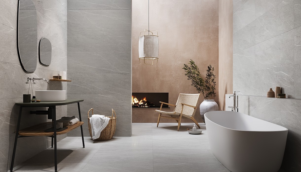 Opoczno Noisy Grey Structure Matt płytka ścienna 39,8x119,8 cm STR szary mat